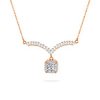 Rose gold 925 Silver Necklace with Zircon - Transparent - NECKLACES
