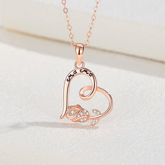 Rose Gold Heart necklace - 925 sterling silver