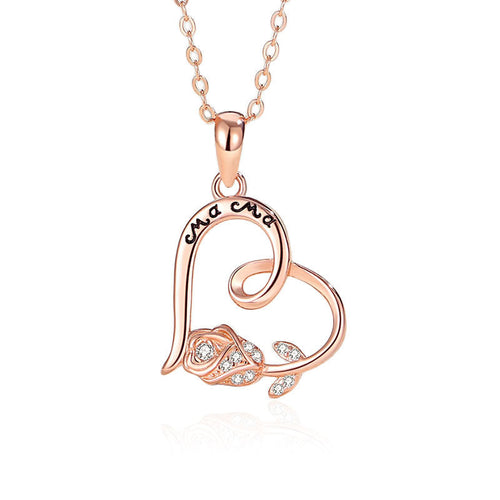 Rose Gold Heart necklace - 925 sterling silver