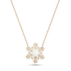 Rose gold Snow 925 Silver Necklace - White - NECKLACES