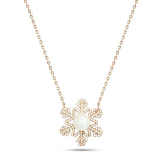Rose gold Snow 925 Silver Necklace - White - NECKLACES