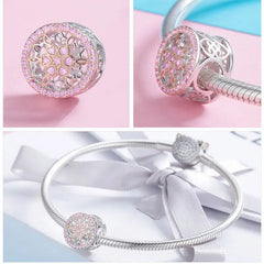 Rose Gold wheel 925 Silver Charm