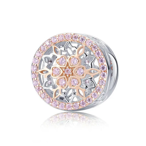 Rose Gold wheel 925 Silver Charm