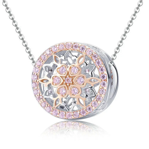 Rose Gold wheel 925 Silver Charm