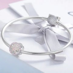 Rose Gold wheel 925 Silver Charm