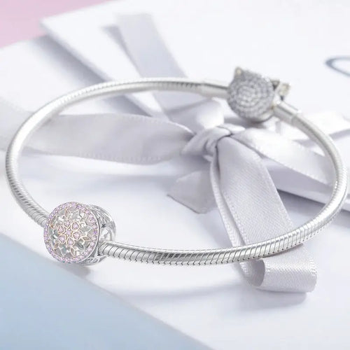 Rose Gold wheel 925 Silver Charm