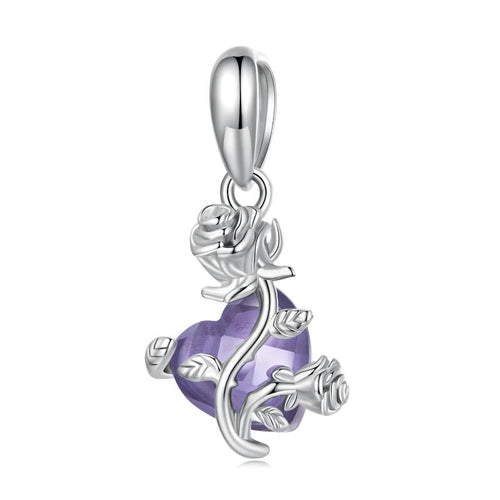 Rose Heart 925 Silver Charm - fathyibrahim