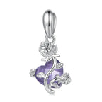 Rose Heart 925 Silver Charm - Purple