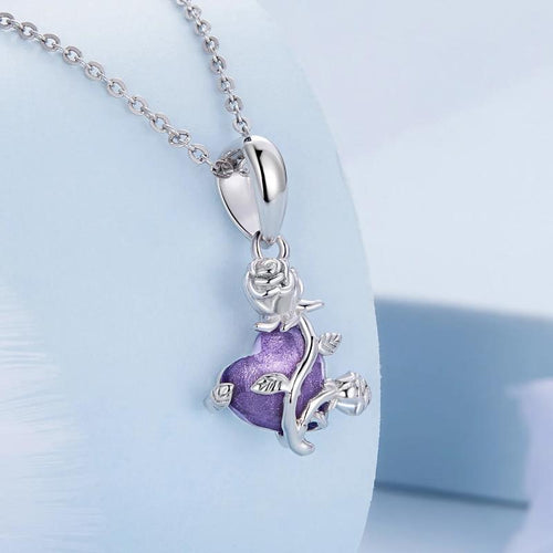 Rose Heart 925 Silver Charm - fathyibrahim