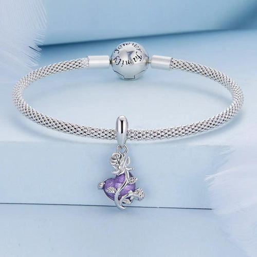 Rose Heart 925 Silver Charm - fathyibrahim