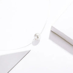 Round white pearl necklace - 925 Sterling Silver - Transparent - NECKLACES