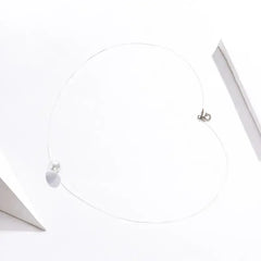 Round white pearl necklace - 925 Sterling Silver - Transparent - NECKLACES
