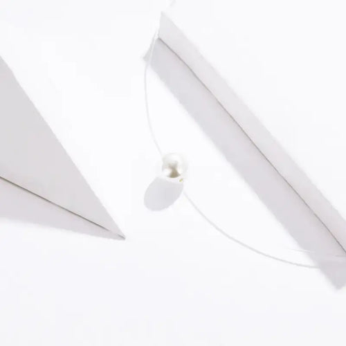 Round white pearl necklace - 925 Sterling Silver - Transparent - NECKLACES
