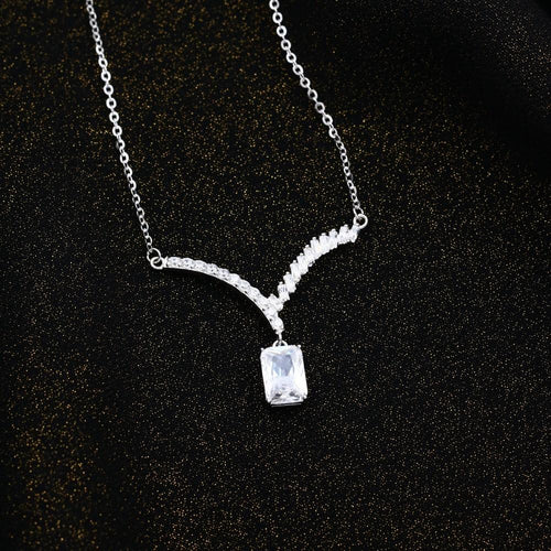 Royal Zircon 925 Silver Necklace - Transparent - NECKLACES