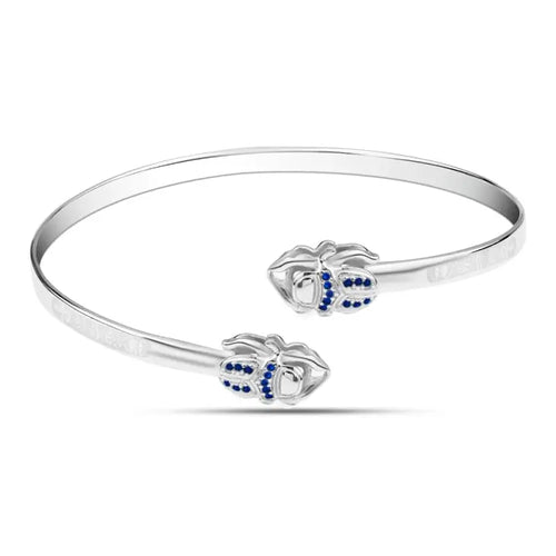 Scarab 925 Silver Bangle - Blue - Blue - Bangels