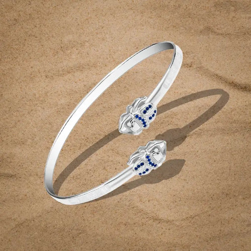 Scarab 925 Silver Bangle - Blue - Blue - Bangels