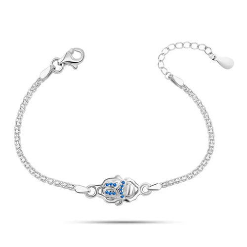 Scarab 925 Silver Bracelet - Blue - Bracelets