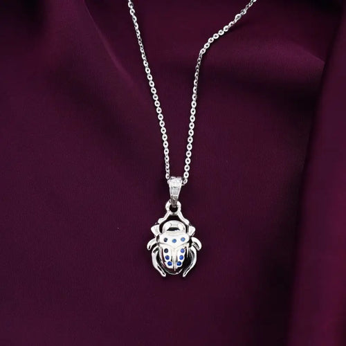 Scarab 925 Silver Necklace - Blue - NECKLACES
