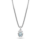 Scarab 925 Silver Necklace - Light Blue - Light-Blue