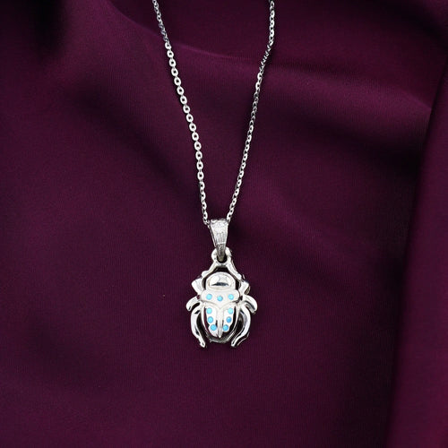 Scarab 925 Silver Necklace - Turquoise - Turquoise - NECKLACES