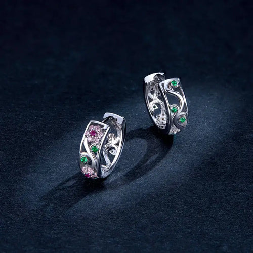 Secret Garden 925 Silver Earrings - Multi Color