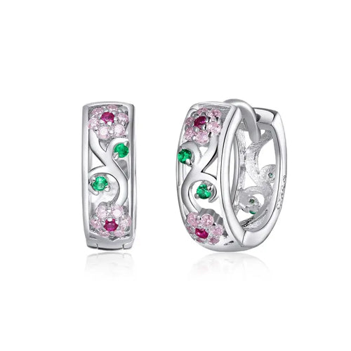 Secret Garden 925 Silver Earrings - Multi Color