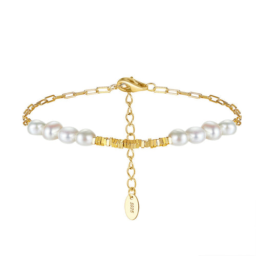 Shell Pearls 925 Silver Bracelet - fathyibrahim