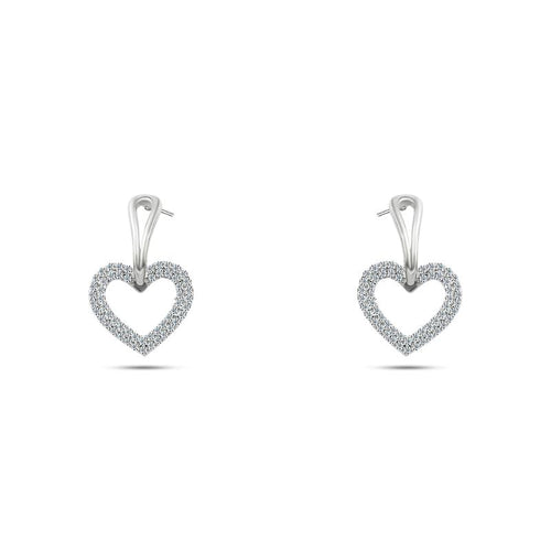 Shimmering Zircon Heart Earring - 925 Sterling Silver - fathyibrahim