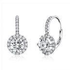 Shining Hoop 925 Silver Earrings - Transparent