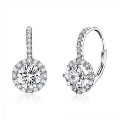 Shining Hoop 925 Silver Earrings - Transparent