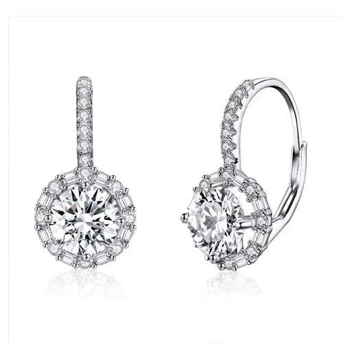 Shining Hoop 925 Silver Earrings - Transparent