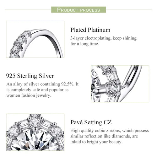 Shining Hoop 925 Silver Earrings - Transparent