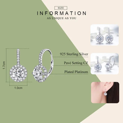 Shining Hoop 925 Silver Earrings - Transparent
