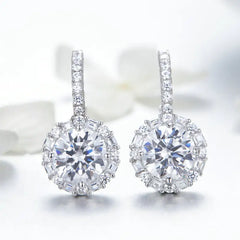Shining Hoop 925 Silver Earrings - Transparent