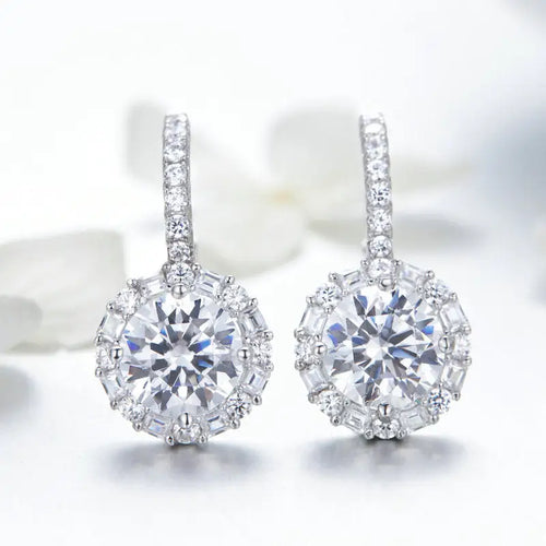 Shining Hoop 925 Silver Earrings - Transparent