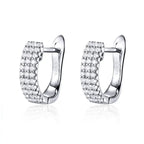 Shining Hoop 925 Silver Earrings - Transparent
