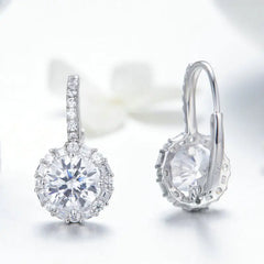 Shining Hoop 925 Silver Earrings - Transparent