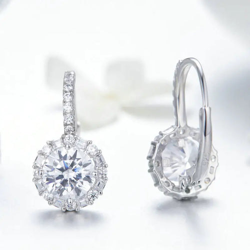 Shining Hoop 925 Silver Earrings - Transparent