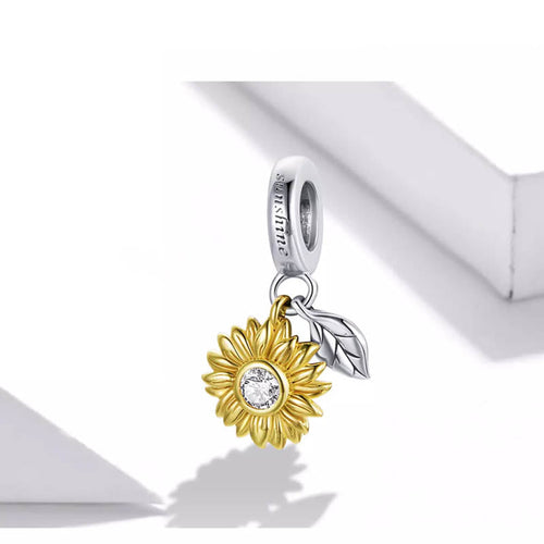 Shinning sunflower 925 silver charm/pendant - fathyibrahim