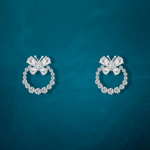 Shiny Butterfly Earring - 925 Sterling Silver - fathyibrahim