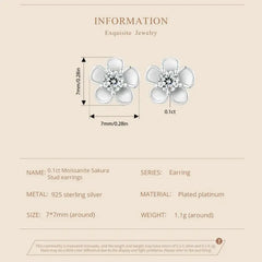 Shiny Moissanite Earring - 925 sterling silver - Transparent