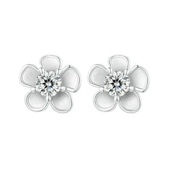 Shiny Moissanite Earring - 925 sterling silver - Transparent
