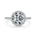Shiny Round Zircon 925 Silver Ring