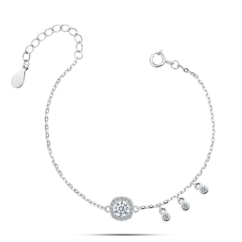 Shiny Zircon 925 Silver Bracelet - fathyibrahim