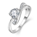 Shiny Zircon 925 Silver Ring - Rings