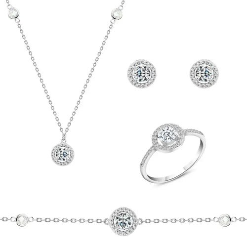 Shiny Zircon 925 Silver Set - Sets