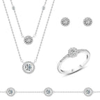 Shiny Zircon 925 Silver Set - Transparent / 7 - Sets
