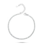 Shiny Zircon 925 Silver Tennis Bracelet - Transparent