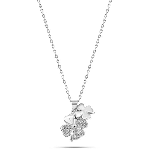 Shiny zircon A leaf Necklace - 925 sterling silver - fathyibrahim