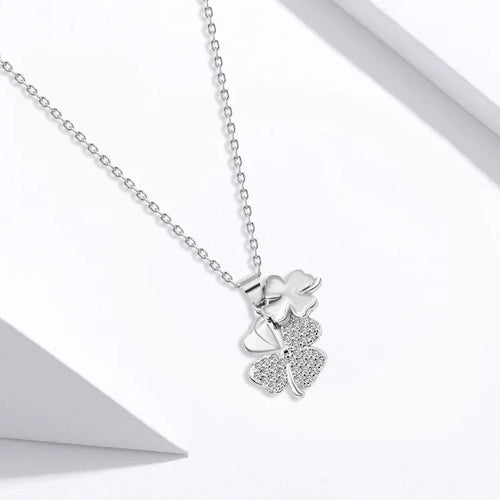 Shiny zircon A leaf Necklace - 925 sterling silver - fathyibrahim